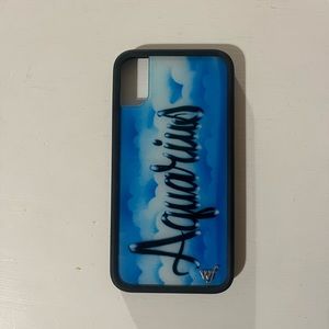 iPhone X - Wildflower iPhone Case - Blue “Aquarius” Zodiac Sign